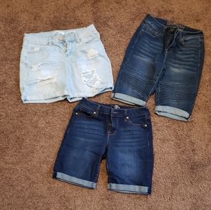 Women denim mid shorts 3 for 1 deal